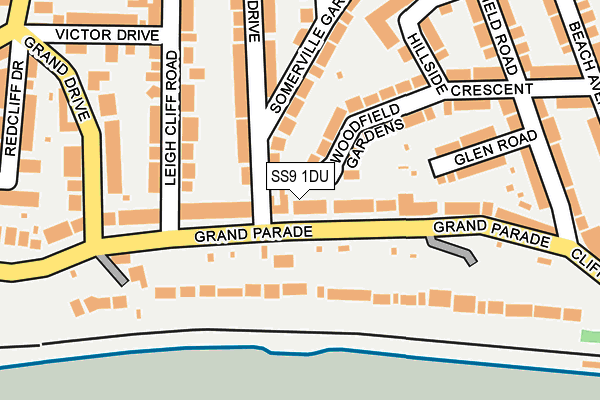 SS9 1DU map - OS OpenMap – Local (Ordnance Survey)