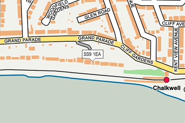 SS9 1EA map - OS OpenMap – Local (Ordnance Survey)