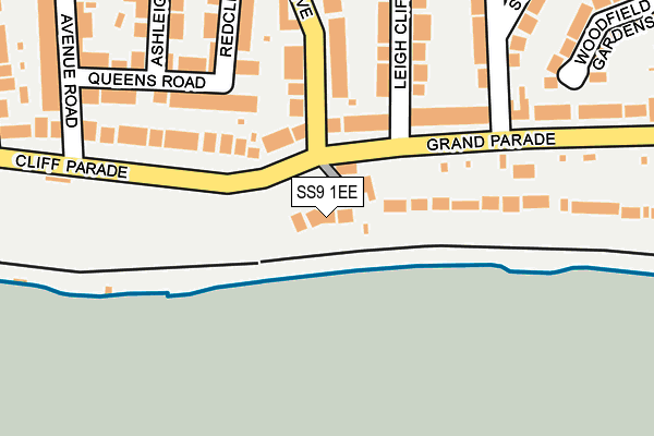 SS9 1EE map - OS OpenMap – Local (Ordnance Survey)