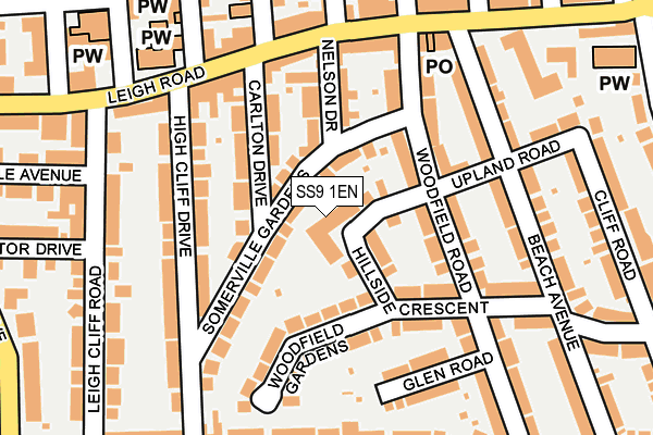 SS9 1EN map - OS OpenMap – Local (Ordnance Survey)