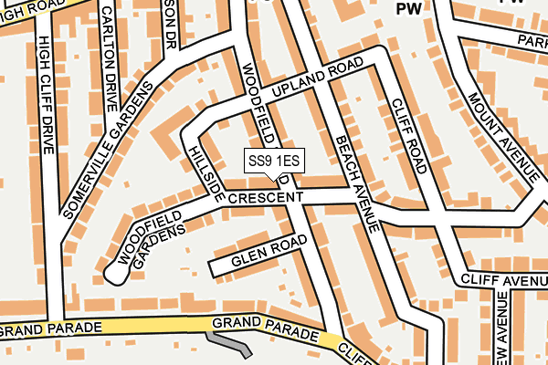 SS9 1ES map - OS OpenMap – Local (Ordnance Survey)