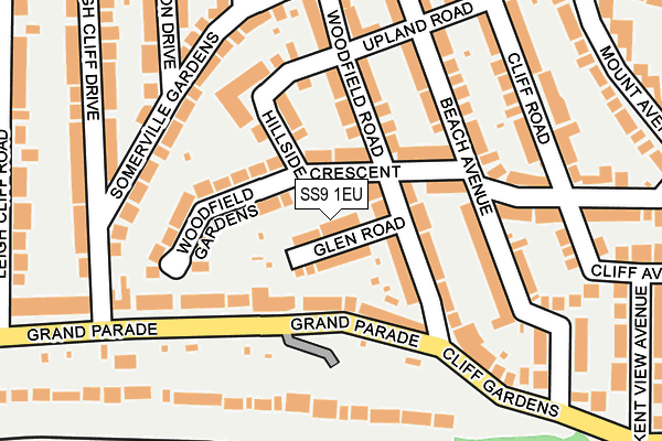 SS9 1EU map - OS OpenMap – Local (Ordnance Survey)