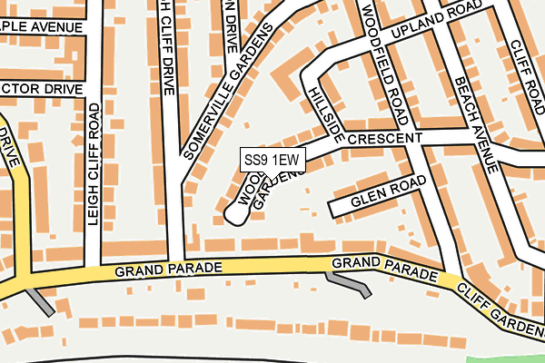 SS9 1EW map - OS OpenMap – Local (Ordnance Survey)