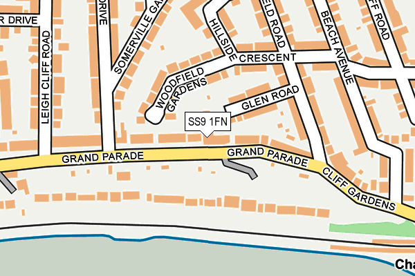 SS9 1FN map - OS OpenMap – Local (Ordnance Survey)