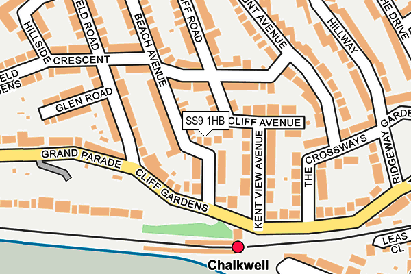 SS9 1HB map - OS OpenMap – Local (Ordnance Survey)