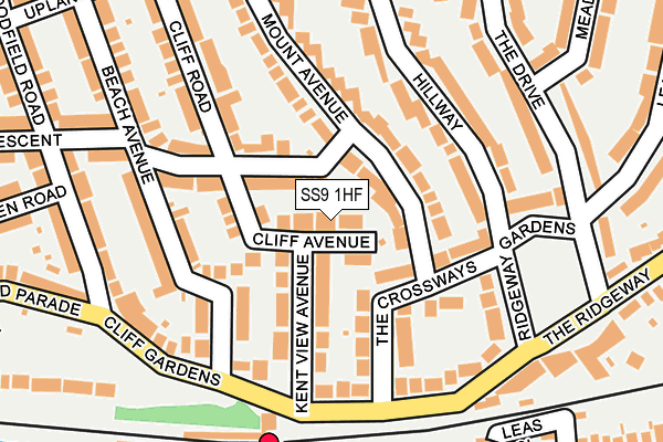 SS9 1HF map - OS OpenMap – Local (Ordnance Survey)