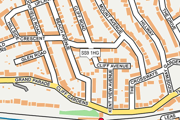 SS9 1HG map - OS OpenMap – Local (Ordnance Survey)