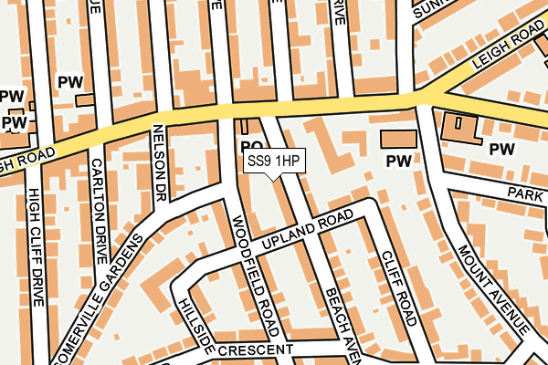 SS9 1HP map - OS OpenMap – Local (Ordnance Survey)