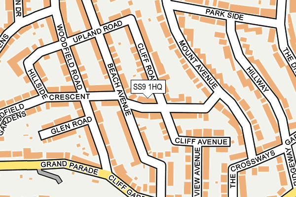 SS9 1HQ map - OS OpenMap – Local (Ordnance Survey)