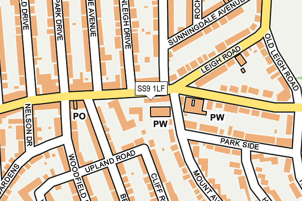 SS9 1LF map - OS OpenMap – Local (Ordnance Survey)