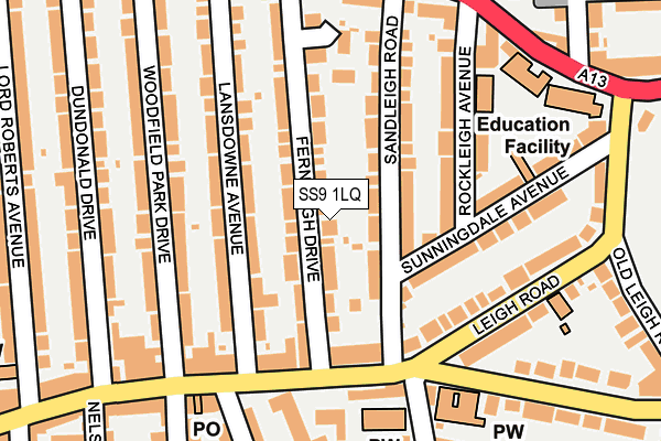 SS9 1LQ map - OS OpenMap – Local (Ordnance Survey)
