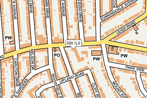 SS9 1LS map - OS OpenMap – Local (Ordnance Survey)