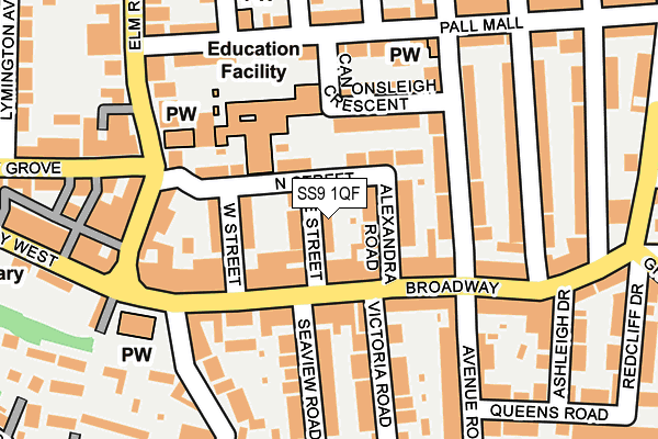 SS9 1QF map - OS OpenMap – Local (Ordnance Survey)