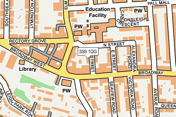 SS9 1QG map - OS OpenMap – Local (Ordnance Survey)