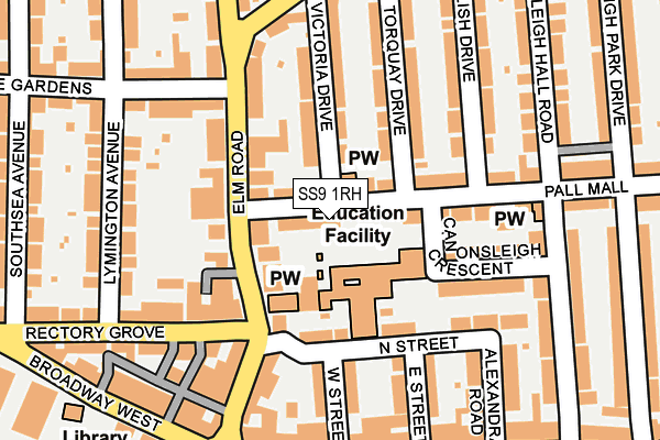 SS9 1RH map - OS OpenMap – Local (Ordnance Survey)