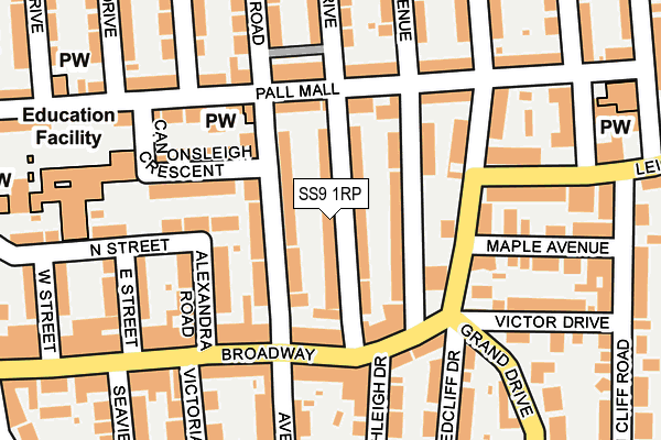 SS9 1RP map - OS OpenMap – Local (Ordnance Survey)