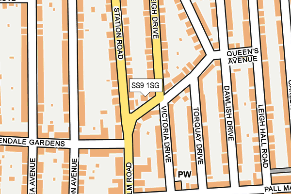 SS9 1SG map - OS OpenMap – Local (Ordnance Survey)