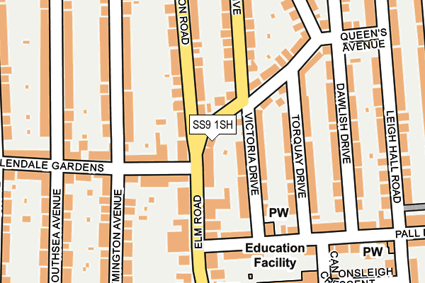 SS9 1SH map - OS OpenMap – Local (Ordnance Survey)