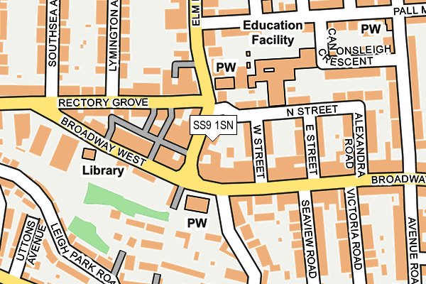 SS9 1SN map - OS OpenMap – Local (Ordnance Survey)