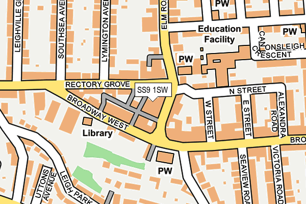 SS9 1SW map - OS OpenMap – Local (Ordnance Survey)