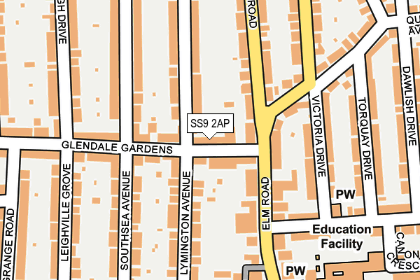 SS9 2AP map - OS OpenMap – Local (Ordnance Survey)
