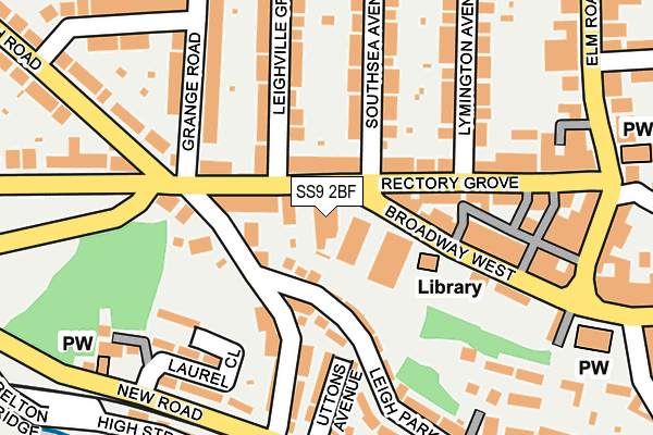 SS9 2BF map - OS OpenMap – Local (Ordnance Survey)