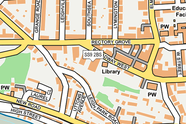 SS9 2BS map - OS OpenMap – Local (Ordnance Survey)