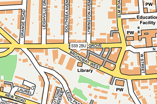 SS9 2BU map - OS OpenMap – Local (Ordnance Survey)