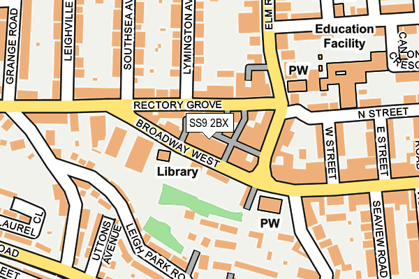 SS9 2BX map - OS OpenMap – Local (Ordnance Survey)