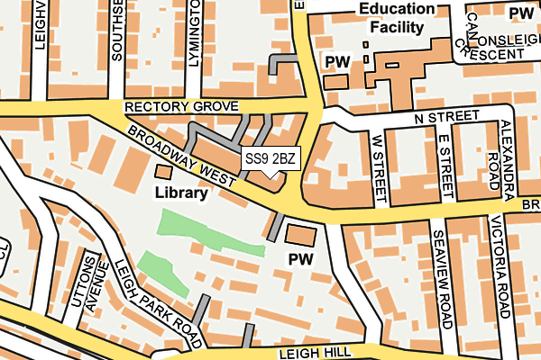 SS9 2BZ map - OS OpenMap – Local (Ordnance Survey)