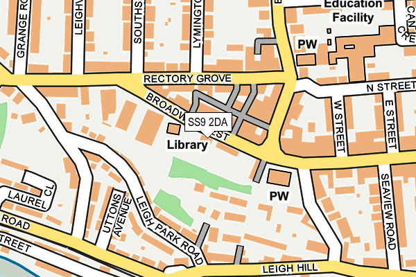 SS9 2DA map - OS OpenMap – Local (Ordnance Survey)