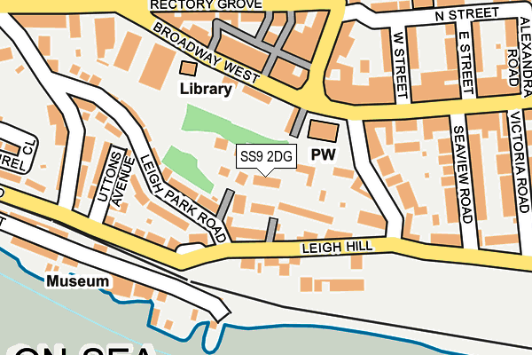 SS9 2DG map - OS OpenMap – Local (Ordnance Survey)