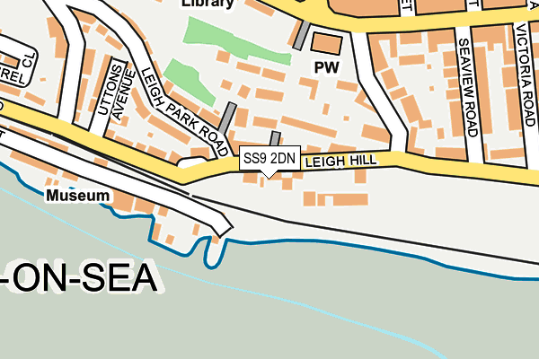 SS9 2DN map - OS OpenMap – Local (Ordnance Survey)