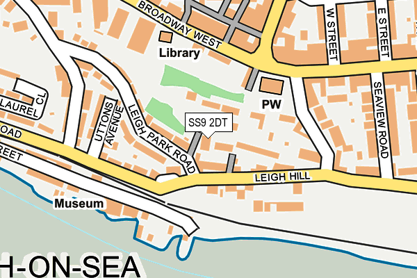 SS9 2DT map - OS OpenMap – Local (Ordnance Survey)