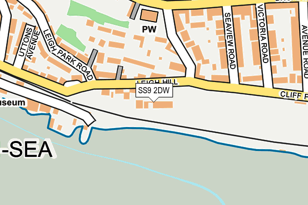 SS9 2DW map - OS OpenMap – Local (Ordnance Survey)