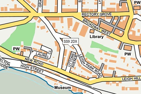 SS9 2DX map - OS OpenMap – Local (Ordnance Survey)