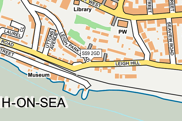 SS9 2GD map - OS OpenMap – Local (Ordnance Survey)