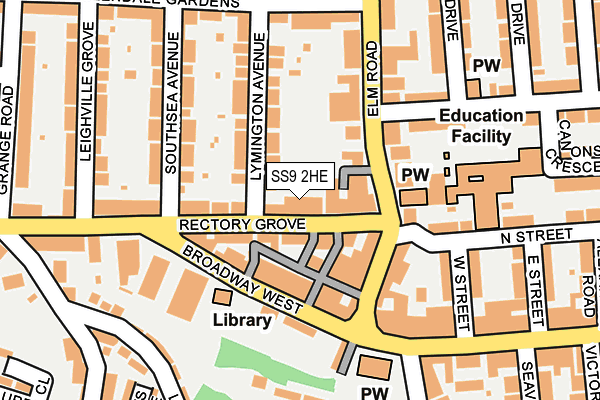 SS9 2HE map - OS OpenMap – Local (Ordnance Survey)
