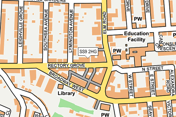SS9 2HG map - OS OpenMap – Local (Ordnance Survey)