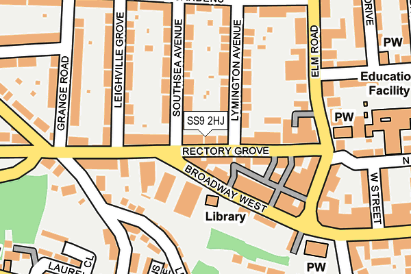 SS9 2HJ map - OS OpenMap – Local (Ordnance Survey)
