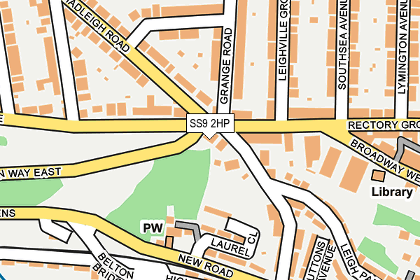 SS9 2HP map - OS OpenMap – Local (Ordnance Survey)