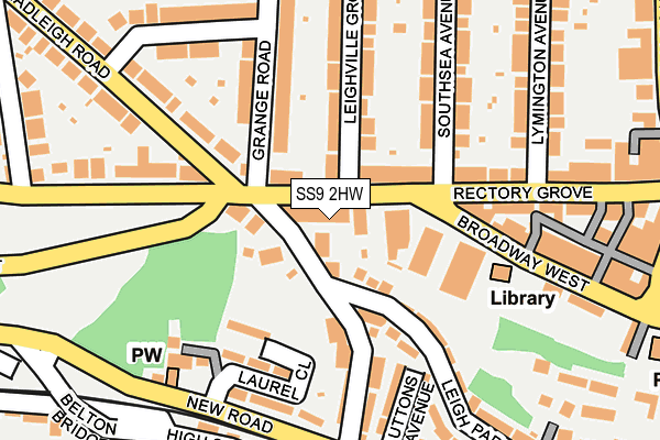 SS9 2HW map - OS OpenMap – Local (Ordnance Survey)