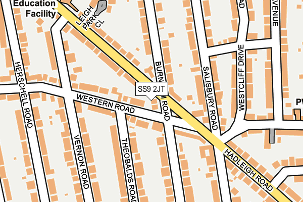 SS9 2JT map - OS OpenMap – Local (Ordnance Survey)