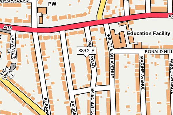 SS9 2LA map - OS OpenMap – Local (Ordnance Survey)