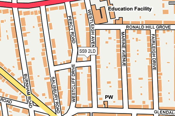 SS9 2LD map - OS OpenMap – Local (Ordnance Survey)