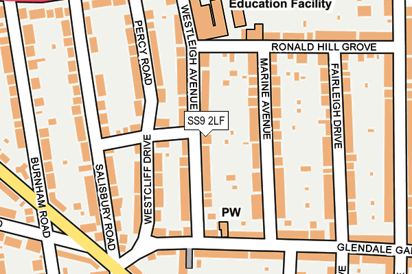 SS9 2LF map - OS OpenMap – Local (Ordnance Survey)