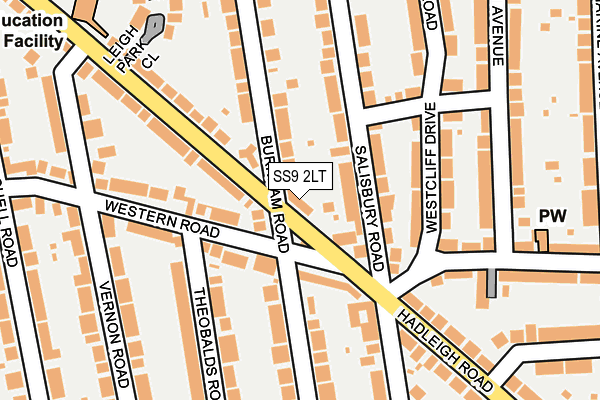 SS9 2LT map - OS OpenMap – Local (Ordnance Survey)