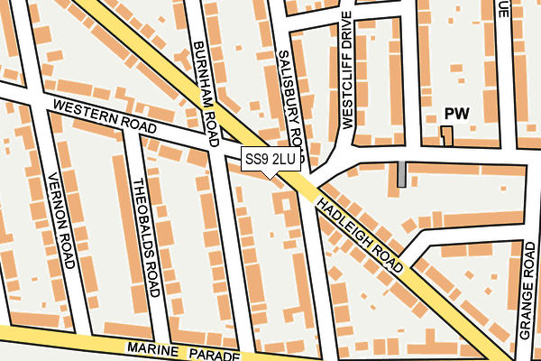 SS9 2LU map - OS OpenMap – Local (Ordnance Survey)