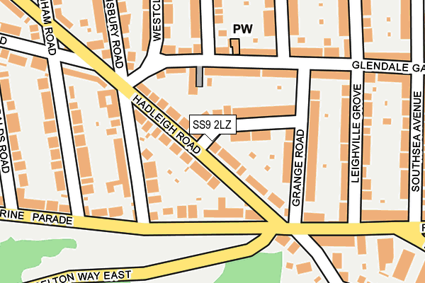 SS9 2LZ map - OS OpenMap – Local (Ordnance Survey)