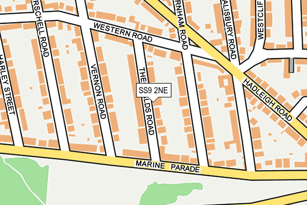 SS9 2NE map - OS OpenMap – Local (Ordnance Survey)